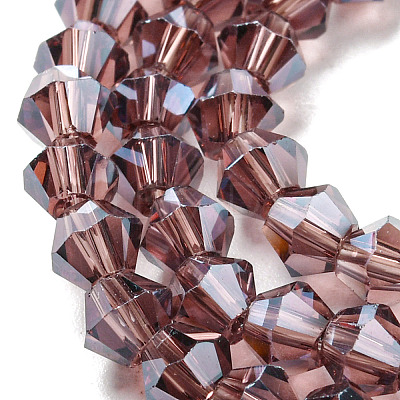 Transparent Electroplate Glass Beads Strands EGLA-A039-T4mm-A05-1