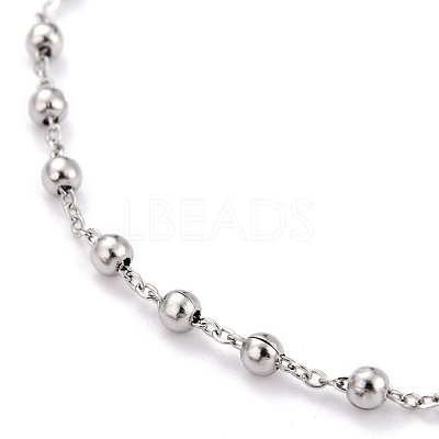 Non-Tarnish 304 Stainless Steel Rosary Bead Necklaces For Religion X-STAS-B021-02P-1