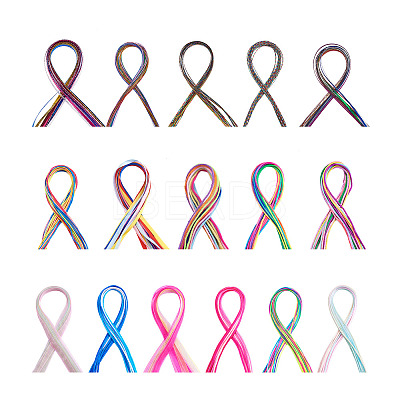 16 Bags 16 Style Metallic/Polyester/Organza/Yarn Cords Cords Hair Braiding String OHAR-KS0001-01-1