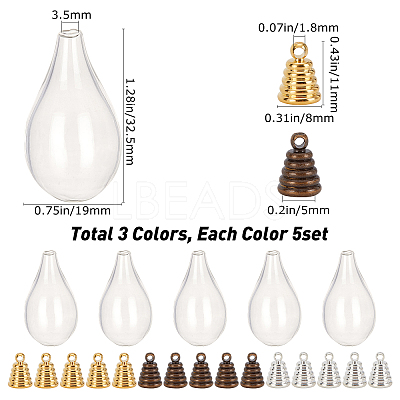 15Pcs 3 Colors Stainless Steel Pendant Bails STAS-SC0003-13-1