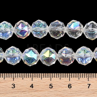 Transparent Electroplate Glass Beads Strands EGLA-N002-34C-B02-1