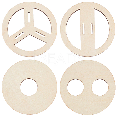 2 Sets Plywood Candle Wick Holders WOOD-BC0001-24B-1