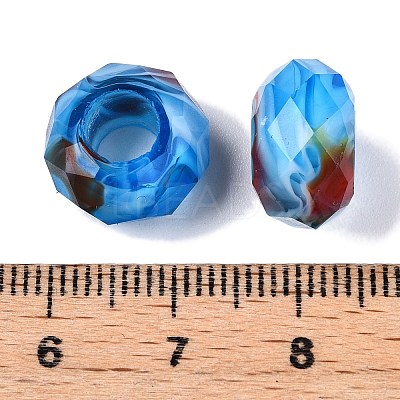 Two Tone Glass European Beads GDA009-7-1