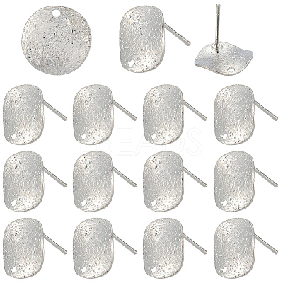 40Pcs Brass Stud Earrings Findings KK-SC0006-87P-1