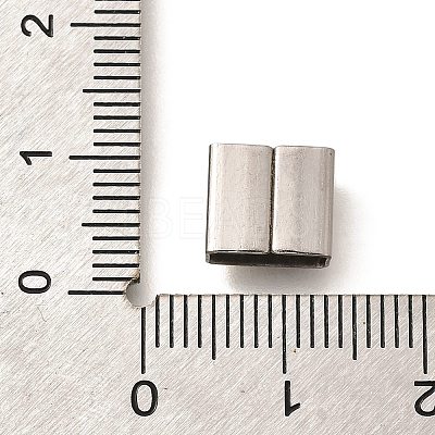 Letter Style 304 Stainless Steel Square Slide Charms STAS-L132-01D-1