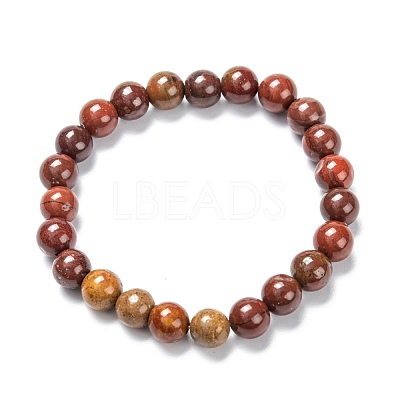 Natural Carnelian Stretch Beaded Bracelets G-A185-01K-1