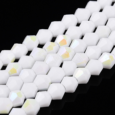 Opaque Solid Color Electroplate Glass Beads Strands EGLA-A039-P2mm-L15-1