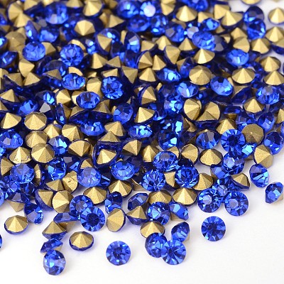 Back Plated Grade A Diamond Glass Pointed Rhinestone RGLA-SS14-006-1