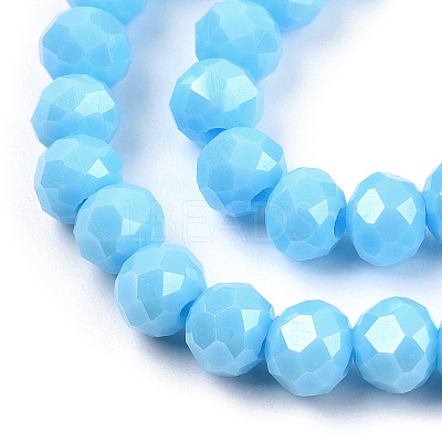 Electroplate Glass Beads Strands EGLA-A034-P4mm-A06-1
