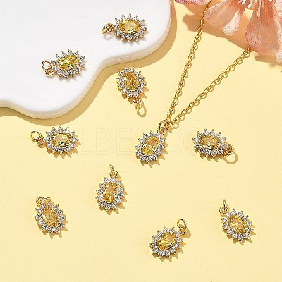 SHEGRACE Brass Micro Pave Cubic Zirconia Pendants XGRQ2O150-446C-G-1