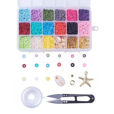15 Colors Handmade Polymer Clay Beads DIY-JP0005-47-4mm-1