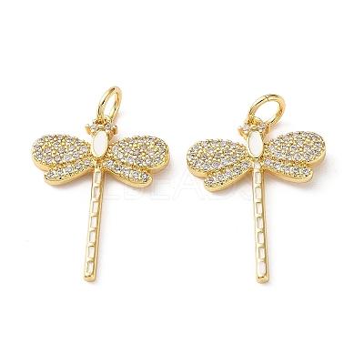 Brass Micro Pave Clear Cubic Zirconia Pendants CU-CBA03AF-08G-02-1