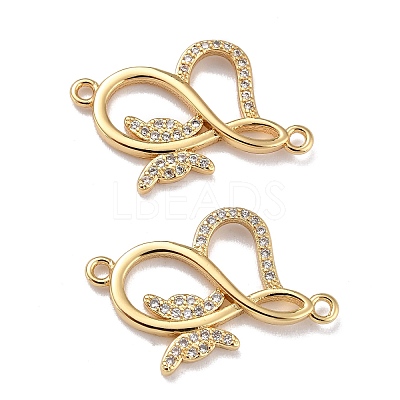 Brass Micro Pave Clear Cubic Zirconia Links Connectors X-ZIRC-A021-68G-1