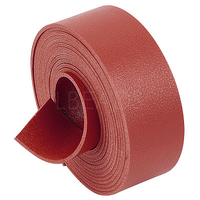 2M Flat Double Face Lychee Pattern Imitation Leather Band LC-WH0010-01A-03-1