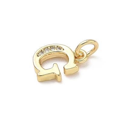 Brass Micro Pave Cubic Zirconia Charms KK-I382-03G-G-1