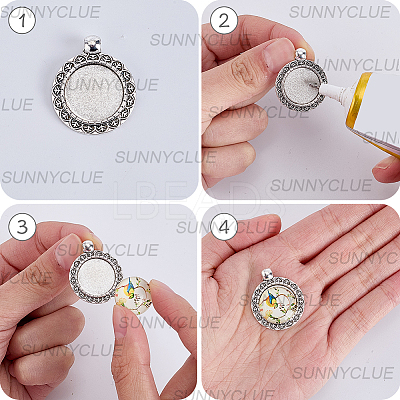 1Bag Alloy Pendant Cabochon Settings FIND-SC0023-79A-03-1