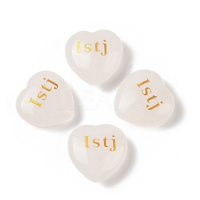 Natural Quartz Crystal Heart Engraving MBTI Figurines Statues for Home Office Desk Decorations G-K353-05A-1