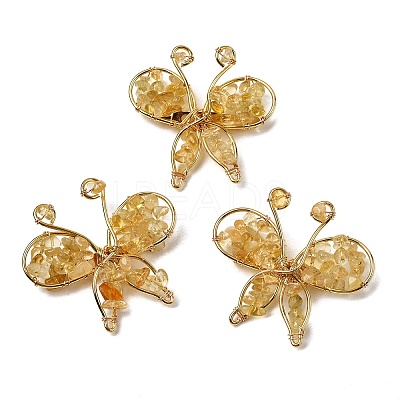 Butterfly Natural Yellow Quartz Brooch G-A278-02G-05-1