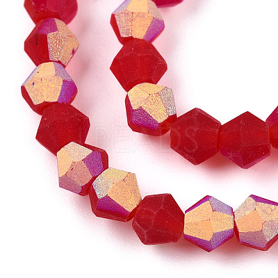Imitate Austrian Crystal Bicone Frosted Glass Beads Strands EGLA-A039-T4mm-MB14-1