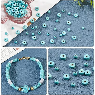 120Pcs 2 Styles Synthetic Turquoise Beads G-NB0003-94-1