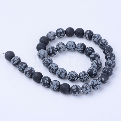 Natural Snowflake Obsidian Beads Strands X-G-Q462-6mm-10-1