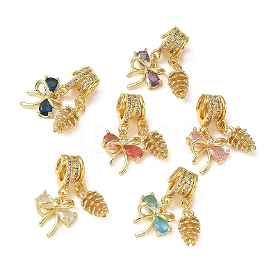 Brass Micro Pave Cubic Zirconia Pendants CU-CBA4231-11G-1