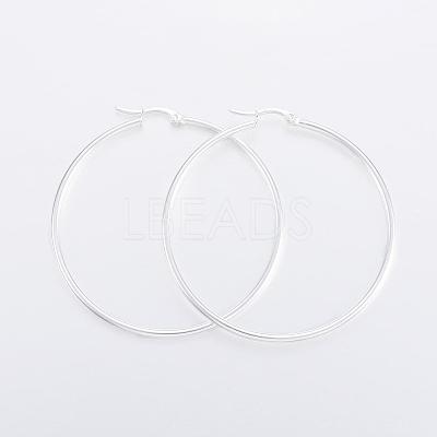304 Stainless Steel Big Hoop Earrings EJEW-H327-01A-1