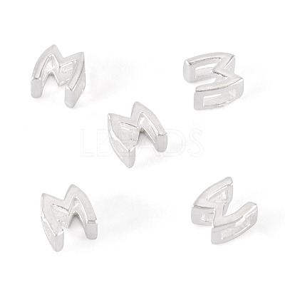 6Pcs 925 Sterling Silver Hollow Initial Beads STER-TA0001-53M-1