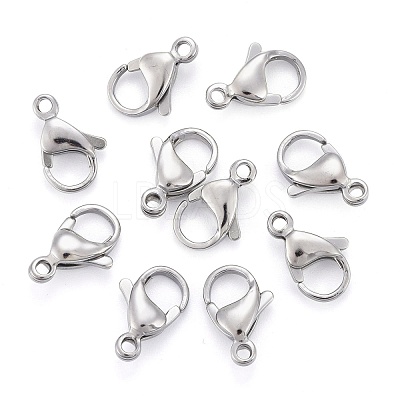 Tarnish Resistant 304 Stainless Steel Lobster Claw Clasps X-STAS-AB13-1