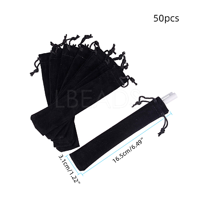 Rectangle Velvet Pouches TP-WH0005-01-1