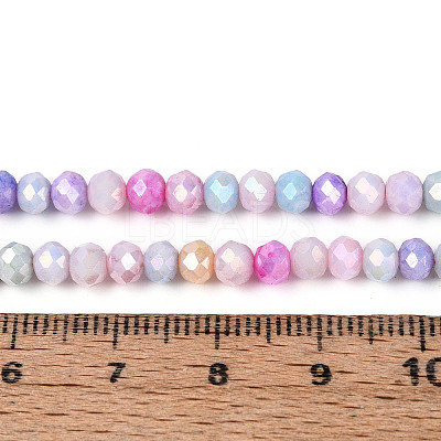 Anti-Tarnish Electroplate Rondelle Glass Beads Strands EGLA-T021-4mm-17-11-1