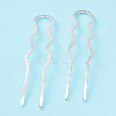 Rack Plating Brass Hair Forks OHAR-C004-01S-1