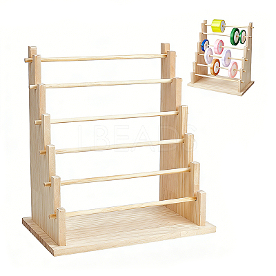 6 Layers Wood Bracelet Organizer Display Riser Stands BDIS-WH0011-10-1