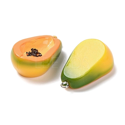 3D Fruit Theme Opaque Resin Pendants RESI-G113-01B-1