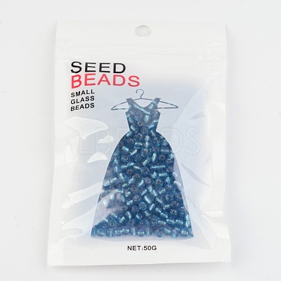 6/0 Round Silver Lined Round Hole Glass Seed Beads X-SEED-A005-4mm-23-1