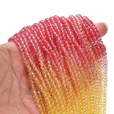 Transparent Painted Glass Beads Strands DGLA-A034-T4mm-A07-1