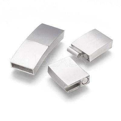 Tarnish Resistant 304 Stainless Steel Magnetic Clasps with Glue-in Ends STAS-G143-91P-1