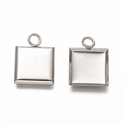 Non-Tarnish 304 Stainless Steel Pendant Cabochon Settings STAS-I176-07P-1