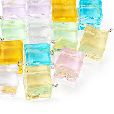 14Pcs 7 Colors Transparent Acrylic Pendants TACR-TA0001-78-1