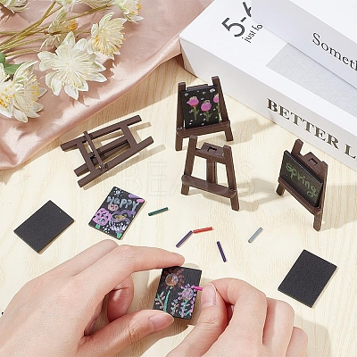 Mini Wood Easel & Chalkboard & Chalk Set ODIS-NB0001-40-1