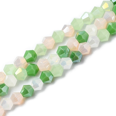 Electroplate Glass Beads Strands X-EGLA-D018-02B-1