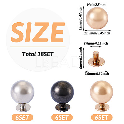 18 Sets 3 Colors Iron Screws FIND-TA0006-29C-1