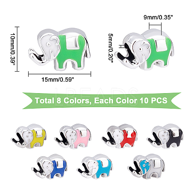 80Pcs 8 Colors CCB Plastic European Beads OPDL-PH0001-04-1