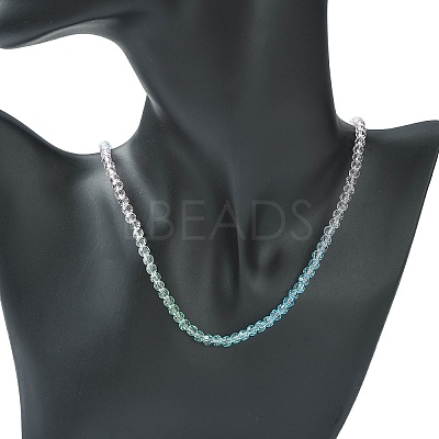 Bling Glass Round Beaded Necklace for Women NJEW-PH01490-03-1