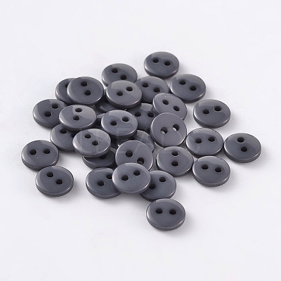 2-Hole Flat Round Resin Sewing Buttons for Costume Design BUTT-E119-14L-01-1