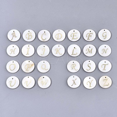 Natural Freshwater Shell Pendants SHEL-N027-04-1