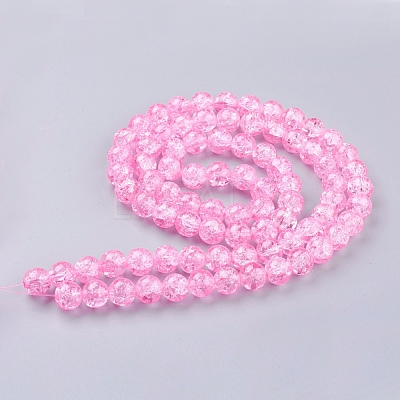 Spray Painted Crackle Glass Beads Strands CCG-Q001-10mm-02-1