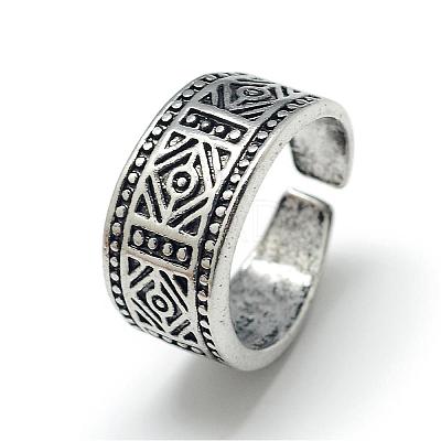 Adjustable Alloy Wide Band Cuff Finger Rings RJEW-S038-011-1