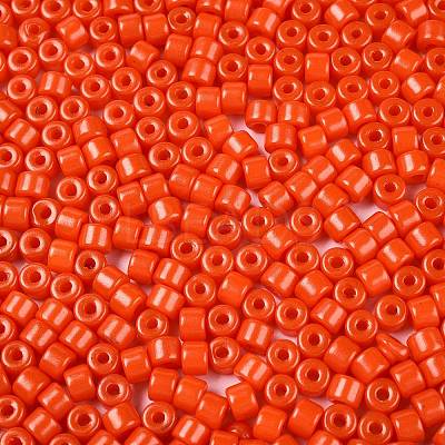 Opaque Baking Paint Glass Seed Beads SEED-T008-02J-1