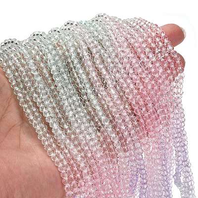 Transparent Painted Glass Beads Strands X-DGLA-A034-T3mm-A23-1